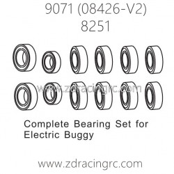 ZD RACING Pirates2 TC-8 9071 V2 Parts 8251 Complete Bearing Set For Electric Buggy