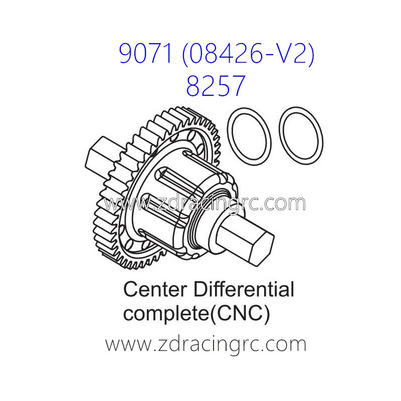 ZD RACING Pirates2 TC-8 9071 V2 Upgrade Parts 8257 Center Differential Complete CNC