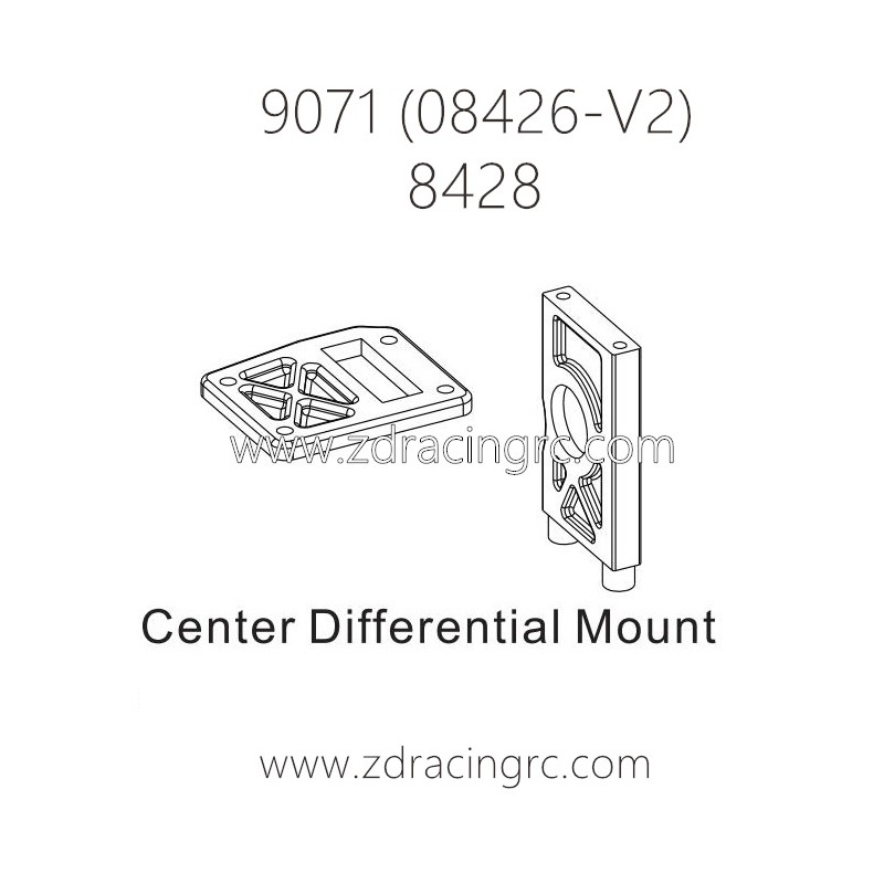 ZD RACING Pirates2 TC-8 9071 V2 Parts 8428 Center Differential Mount