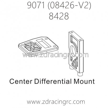 ZD RACING Pirates2 TC-8 9071 V2 Parts 8428 Center Differential Mount