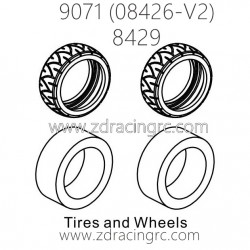 ZD RACING Pirates2 TC-8 9071 V2 Parts 8429 Tires and Wheels