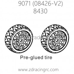 ZD RACING Pirates2 TC-8 9071 V2 Parts 8430 Pre-Glued Tire