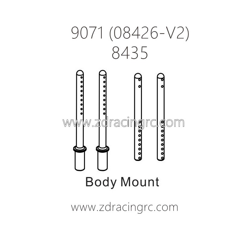 ZD RACING Pirates2 TC-8 9071 V2 Parts 8435 Body Mount