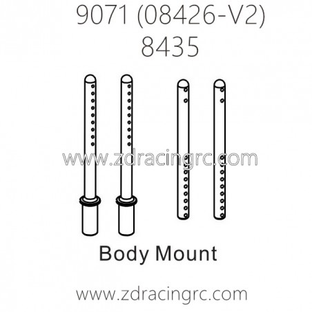 ZD RACING Pirates2 TC-8 9071 V2 Parts 8435 Body Mount