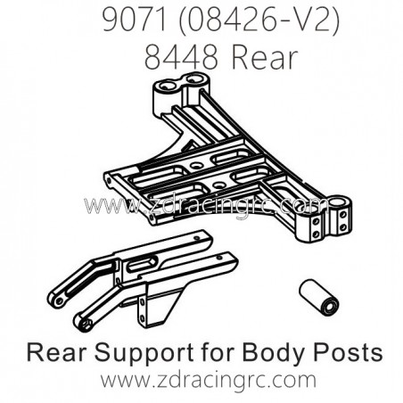 ZD RACING Pirates2 TC-8 9071 V2 Parts 8448 Rear Support for Body Posts