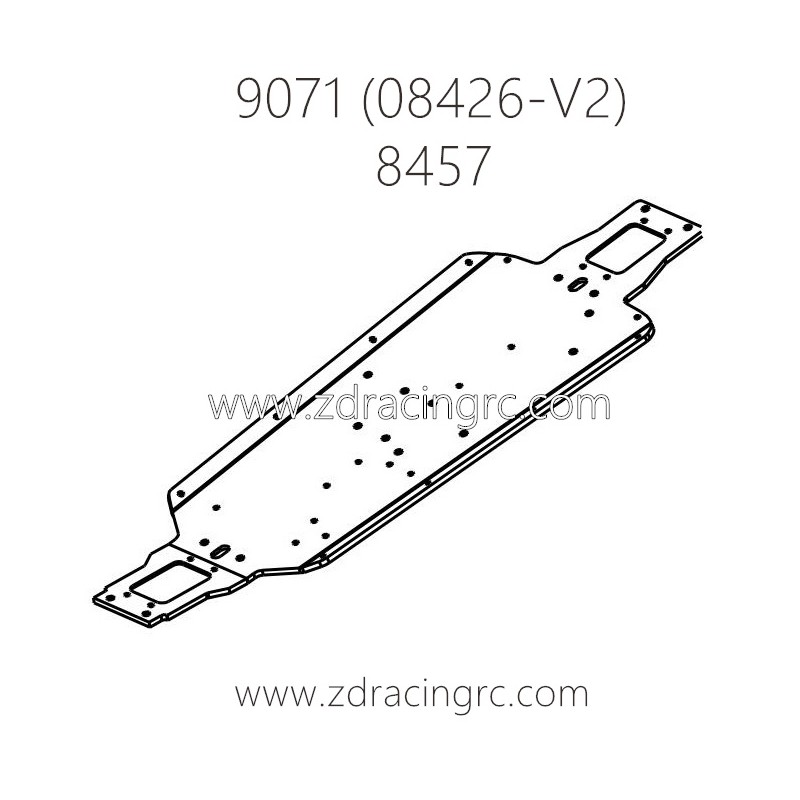 ZD RACING Pirates2 TC-8 9071 V2 Parts 8457 Chassis CNC