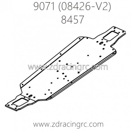 ZD RACING Pirates2 TC-8 9071 V2 Parts 8457 Chassis CNC