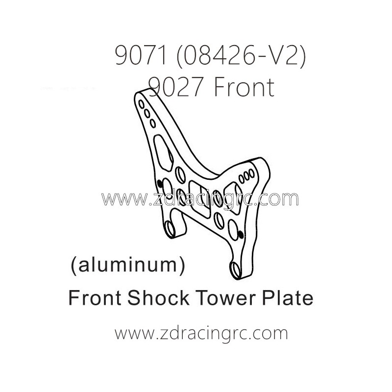 ZD RACING Pirates2 TC-8 9071 V2 Parts 9027 Front Shock Tower Plate Aluminum