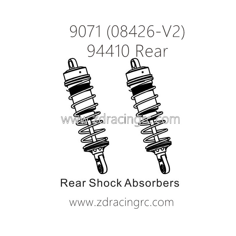 ZD RACING Pirates2 TC-8 9071 V2 Parts 94410 Rear Shock Absorbers