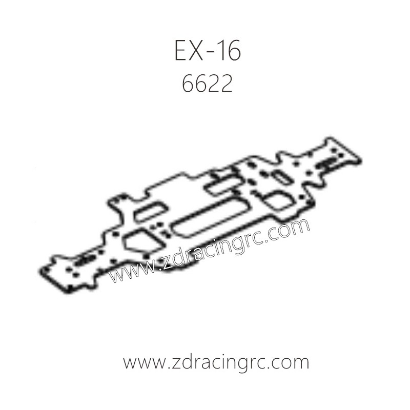 ZD RACING EX16 1/16 Drift Car Parts 6622 Chassis Aluminum alloy CNC