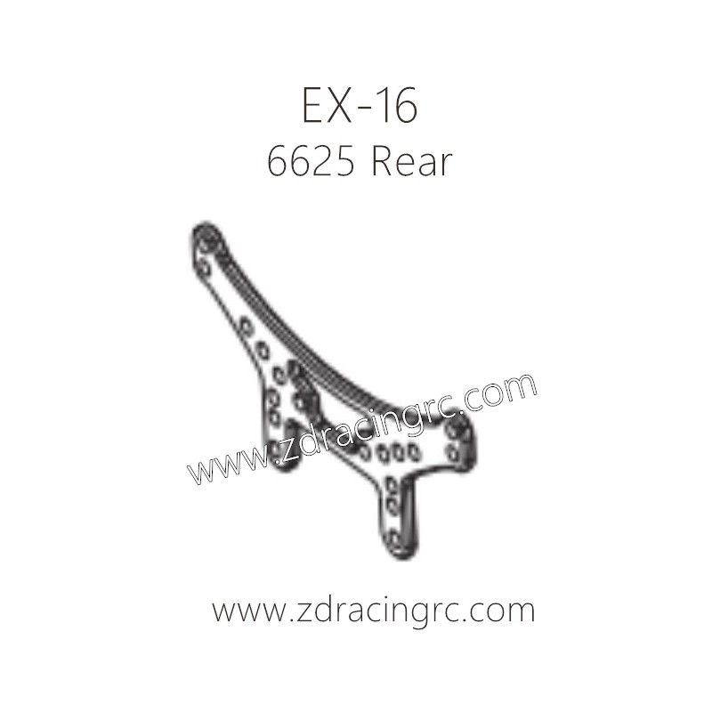 ZD RACING EX16 1/16 Drift Car Parts 6625 Rear Shock Plate Aluminum alloy CNC