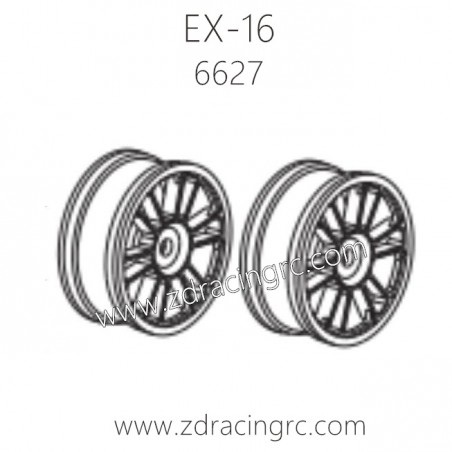 ZD RACING EX16 1/16 Drift Car Parts 6627 2pcs Tire Rim (coppery) Set