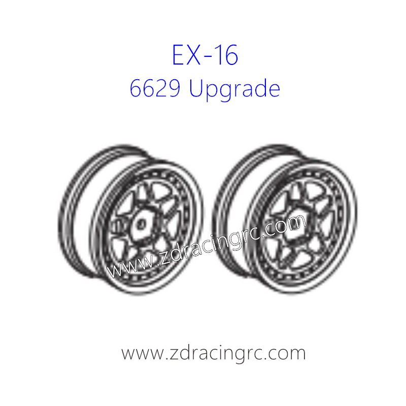 ZD RACING EX16 1/16 Drift Car Parts 6629 Aluminium Tire Rim Set