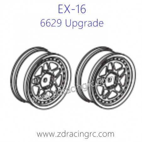 ZD RACING EX16 1/16 Drift Car Parts 6629 Aluminium Tire Rim Set