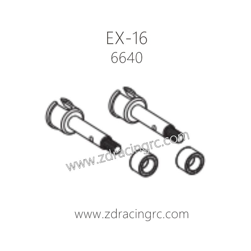 ZD RACING EX16 1/16 Drift Car Parts 6640 Rear Axles 26.5mm