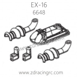 ZD RACING EX16 1/16 Drift Car Parts 6648 Exhaust for Can (B)
