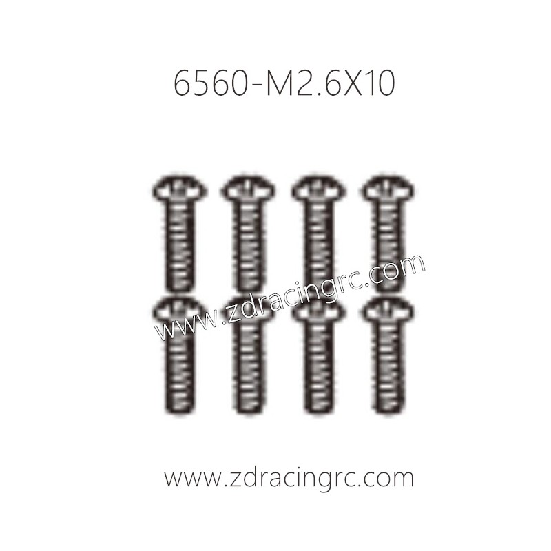 ZD RACING EX16 1/16 Drift Car Parts 6560 M2.6X10 Pan Self-tapping Screw Set