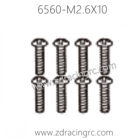 ZD RACING EX16 1/16 Drift Car Parts 6560 M2.6X10 Pan Self-tapping Screw Set