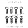 6643 M2.5×6 Button Head Screw for ZD RACING 1/16 RC Car