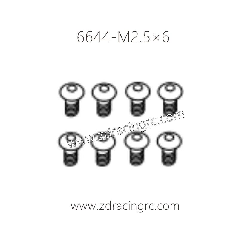 6644 M2.5×6 Button Head Screw for ZD RACING 1/16 RC Car