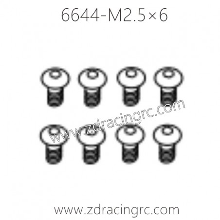 6644 M2.5×6 Button Head Screw for ZD RACING 1/16 RC Car