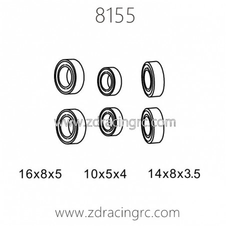 8155 Bearing Parts for ZD RACING MT8 Pirates 3