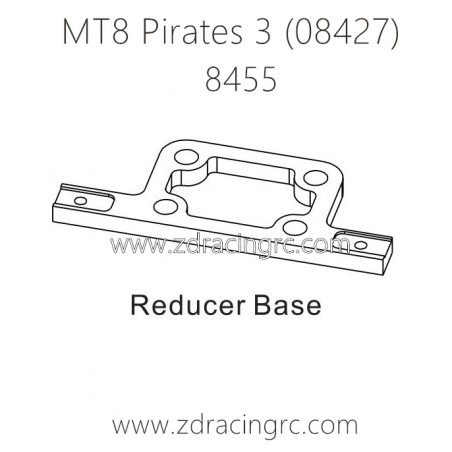 ZD RACING MT8 Pirates 3 Parts 8455 Reducer Base