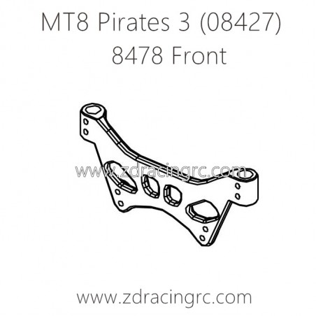 ZD RACING MT8 Pirates 3 Parts 8478 Front Body Stents