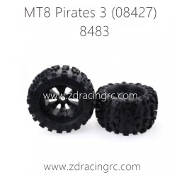 ZD RACING MT8 Pirates 3 1/8 Parts 8483 Wheels Tires