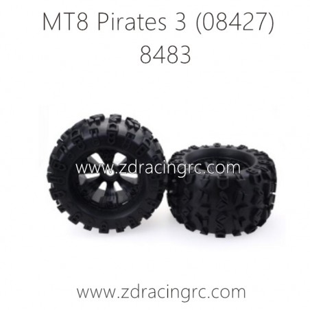 ZD RACING MT8 Pirates 3 1/8 Parts 8483 Wheels Tires
