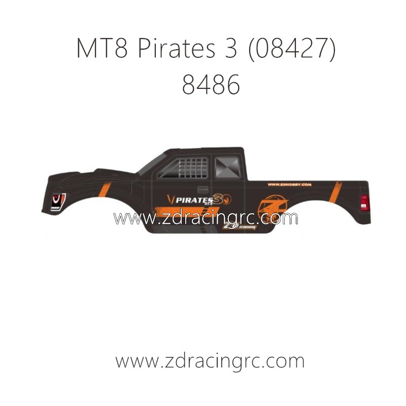 ZD RACING MT8 Pirates 3 1/8 Parts 8486 PVC body Camouflage 08427 New