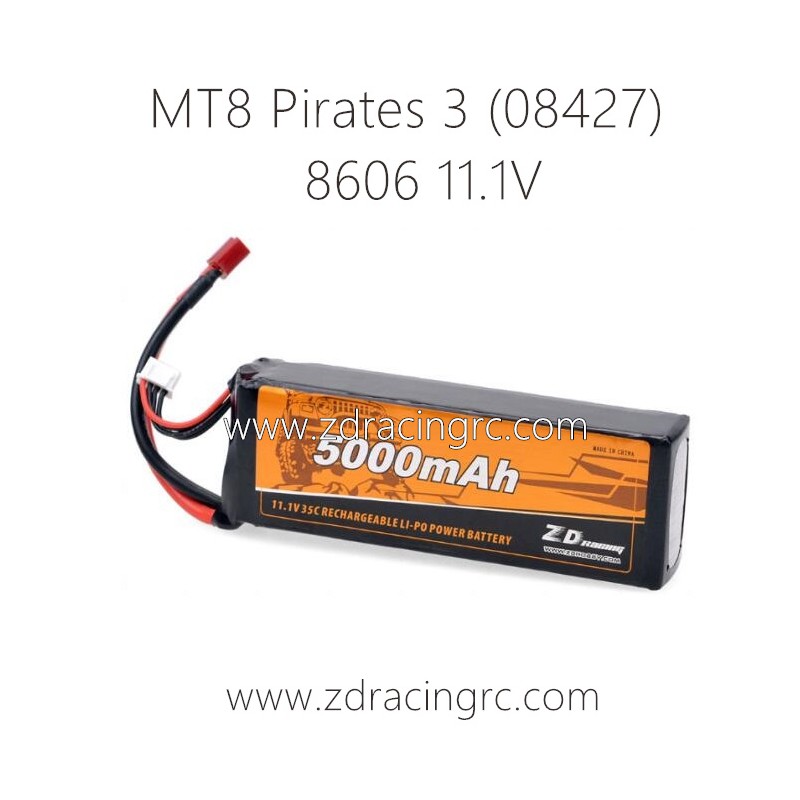 ZD RACING MT8 Pirates 3 1/8 Parts 8606 11.1V 5000mAh 35C 3S Li-PO Battery
