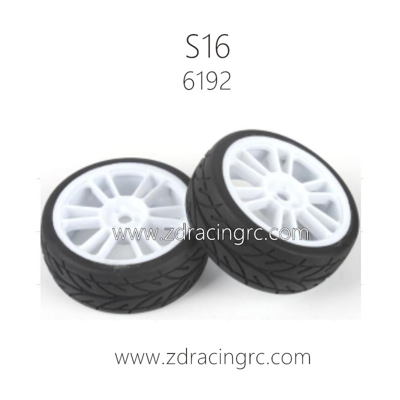 ZD RACING Rocket S16 1/16 Parts 6192 Tire with Wheel White