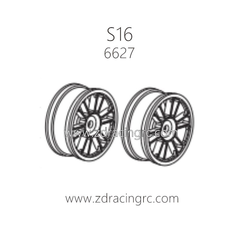 ZD RACING Rocket S16 Parts 6627 2pcs Tire Rim (coppery) Set