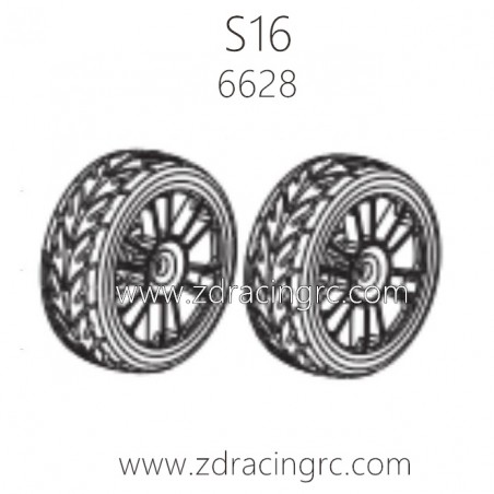 ZD RACING Rocket S16 Parts 6628 Tire Rim (coppery) Set