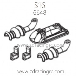ZD RACING Rocket S16 1/16 Parts 6648 Exhaust for Can B