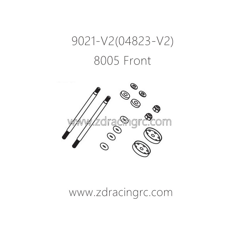 ZD RACING Rocket 08423 9021 V2 Parts 8005 Front Shock Absorber Shafts