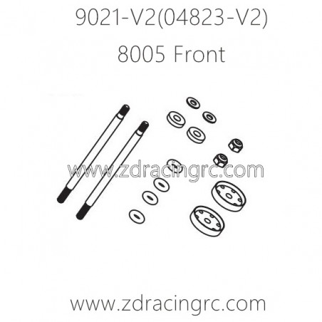 ZD RACING Rocket 08423 9021 V2 Parts 8005 Front Shock Absorber Shafts