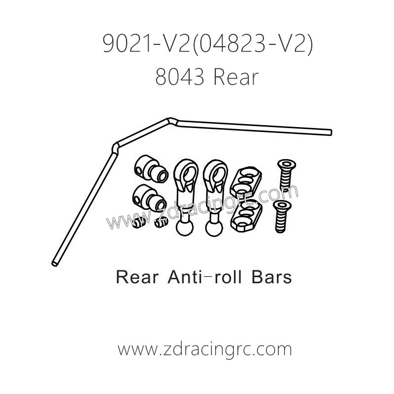 ZD RACING Rocket 08423 9021 V2 Parts 8043 Rear Anti-Roll Bars