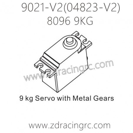 ZD RACING Rocket 08423 9021 V2 Parts 8096 9KG Servo With Metal Gears