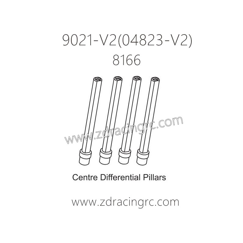 ZD RACING Rocket 08423 9021 V2 Parts 8166 Center Differential Pillars