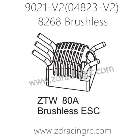 ZD RACING Rocket 08423 9021-V2 Parts 8268 ZTW 80A Brushless ESC