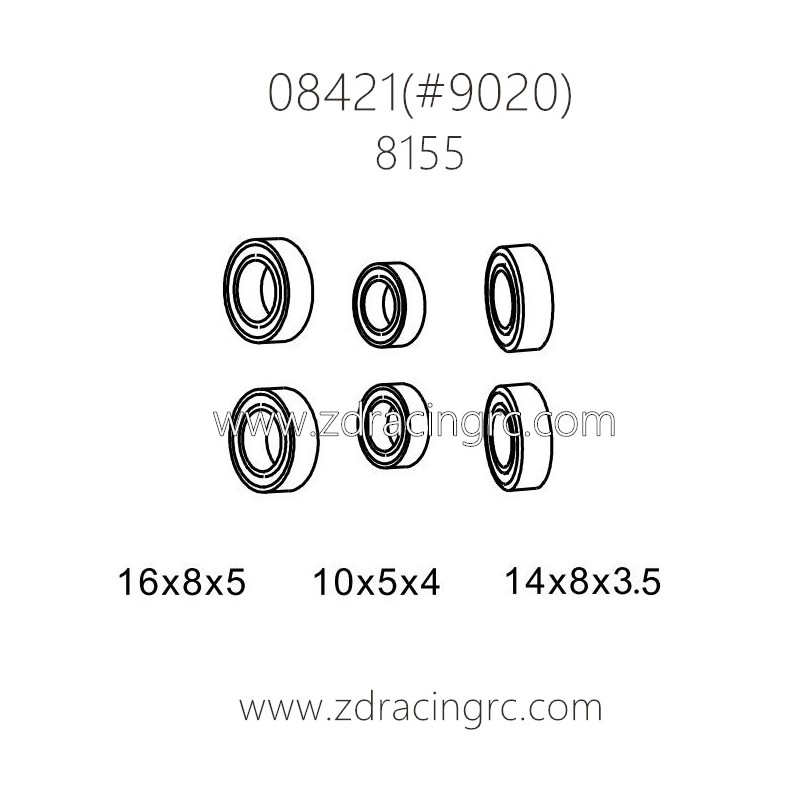 ZD RACING BX-8E 08421 1/8 Parts 8155 Bearing