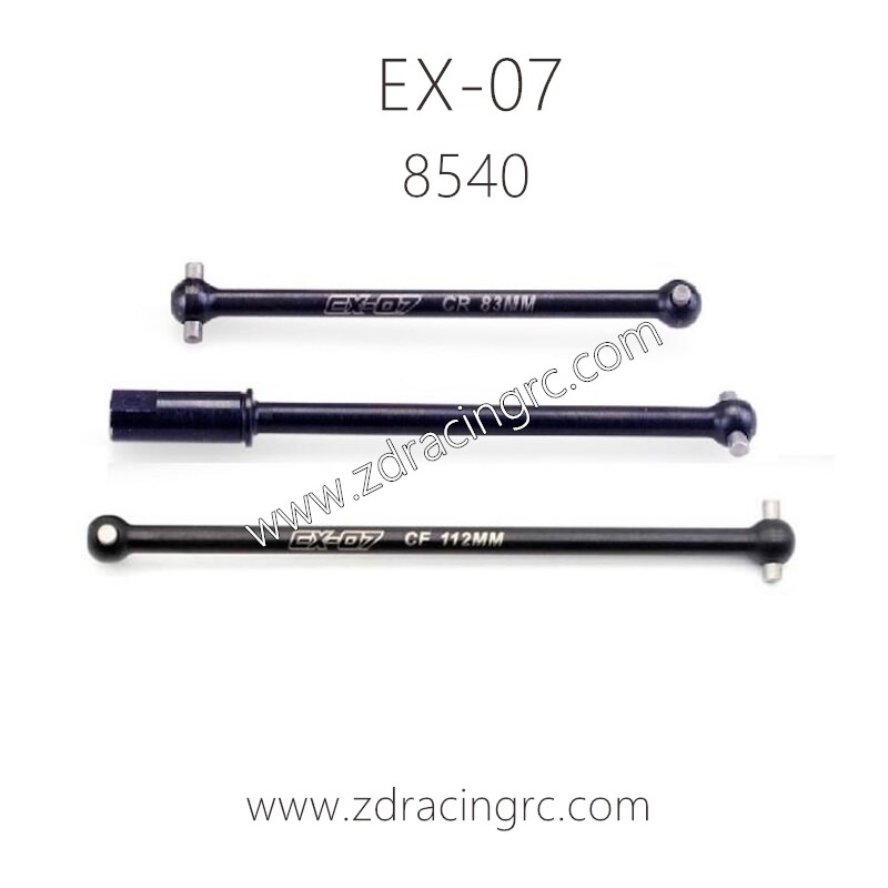 ZD RACING EX07 Parts 8540 Center Drive Shaft Front 112MM Rear 83mm