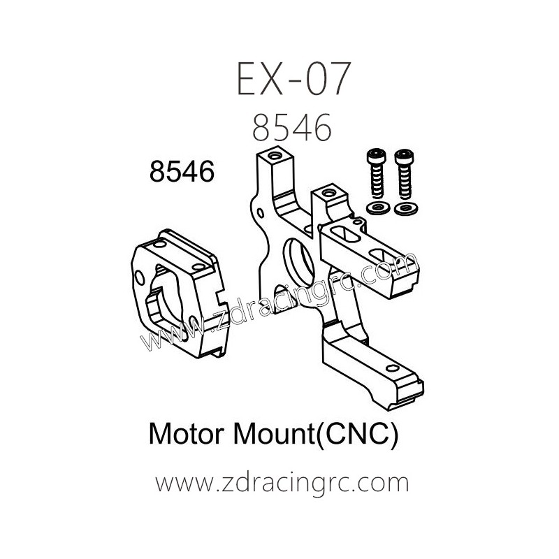 ZD RACING EX07 Parts 8546 Motor Mount CNC