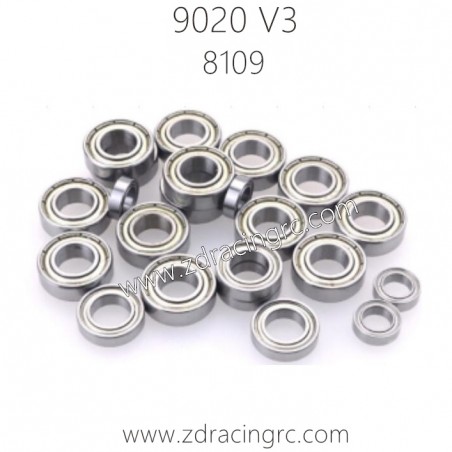 ZD RACING 9020 V3 1/8 RC Car Parts 8109 complete Bearings set for Truck