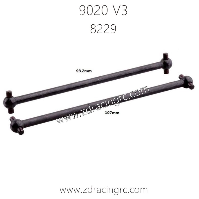 ZD RACING 9020 V3 1/8 Parts 8229 Horizontal Drive Shaft Rear 8230