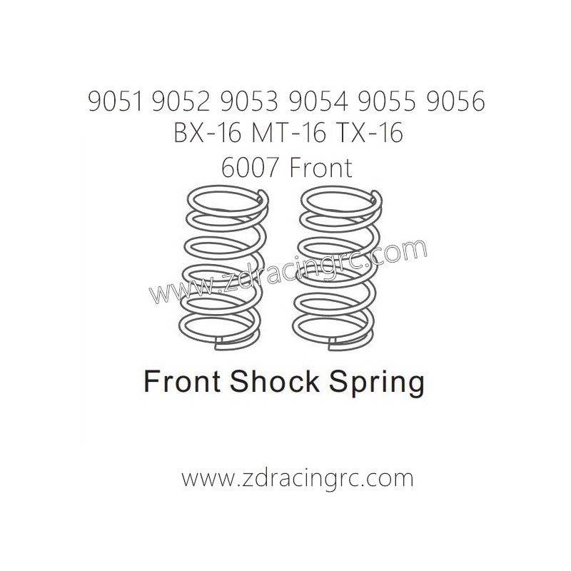 ZD RACING 9051 9052 9503 9054 9055 9056 Parts 6007 Front 6008 Rear Shock Spring