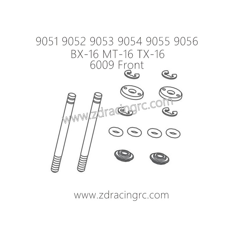 ZD RACING 9051 9052 9503 9054 9055 9056 Parts 6009 Shock Shafts