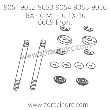 ZD RACING 9051 9052 9503 9054 9055 9056 Parts 6009 Shock Shafts
